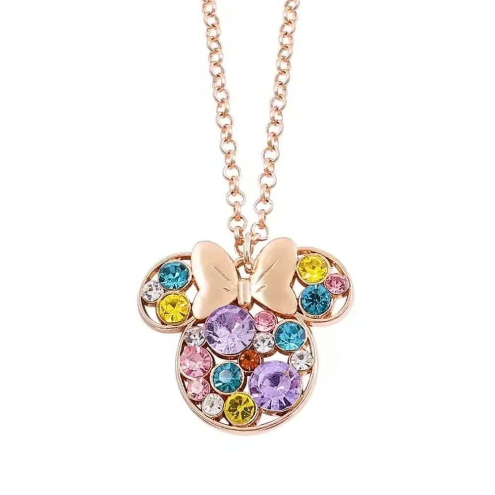 Disney Minnie Mouse Multi Color Rhinestone Necklace